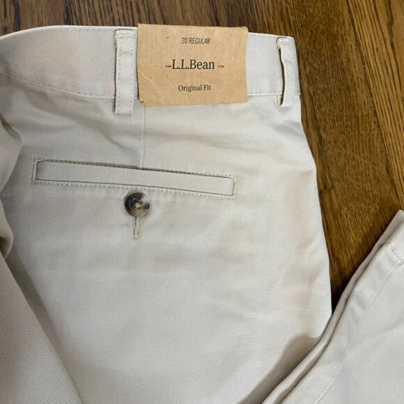 (2) L.L. Bean Original Fit pants 20R black and khaki NWT - Picture 3 of 9